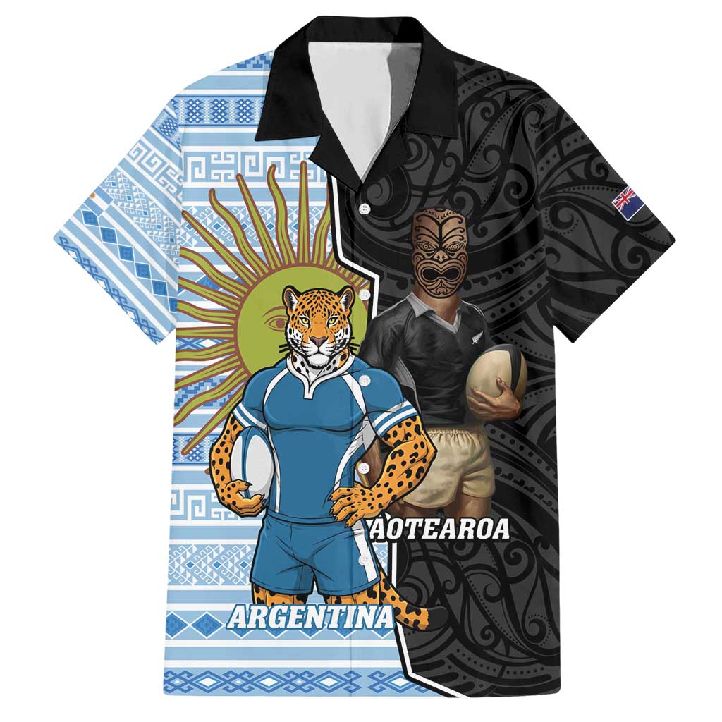 New Zealand Argentina Rugby Custom Hawaiian Shirt 2025 Los Pumas All Black Together - Polynesian Pride