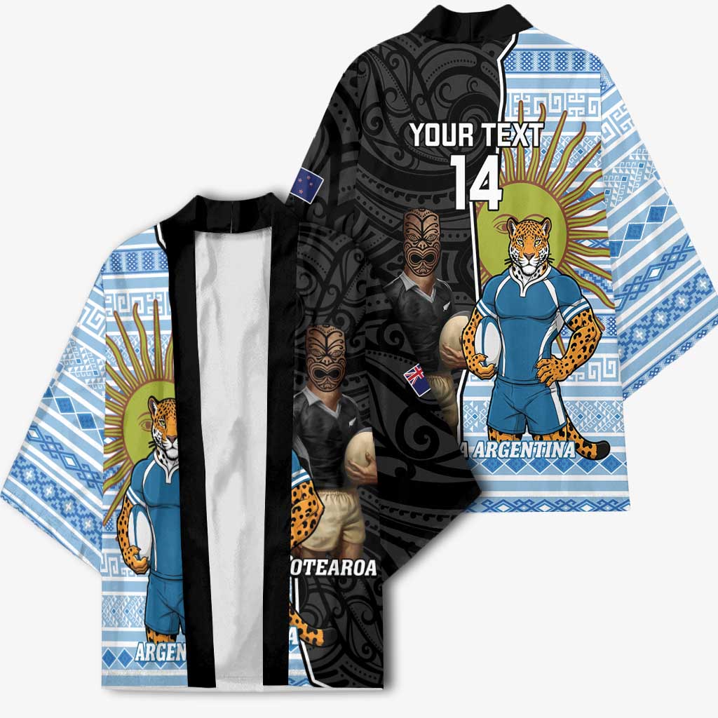 New Zealand Argentina Rugby Custom Kimono 2025 Los Pumas All Black Together - Polynesian Pride