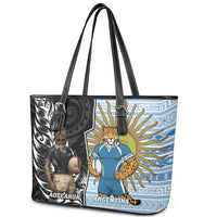 New Zealand Argentina Rugby Leather Tote Bag 2025 Los Pumas All Black Together - Polynesian Pride
