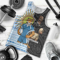 New Zealand Argentina Rugby Custom Men Tank Top 2025 Los Pumas All Black Together - Polynesian Pride