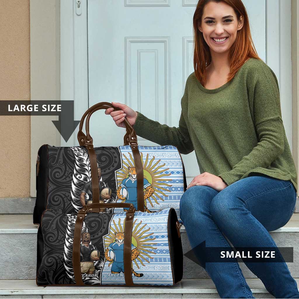 New Zealand Argentina Rugby Travel Bag 2025 Los Pumas All Black Together - Polynesian Pride