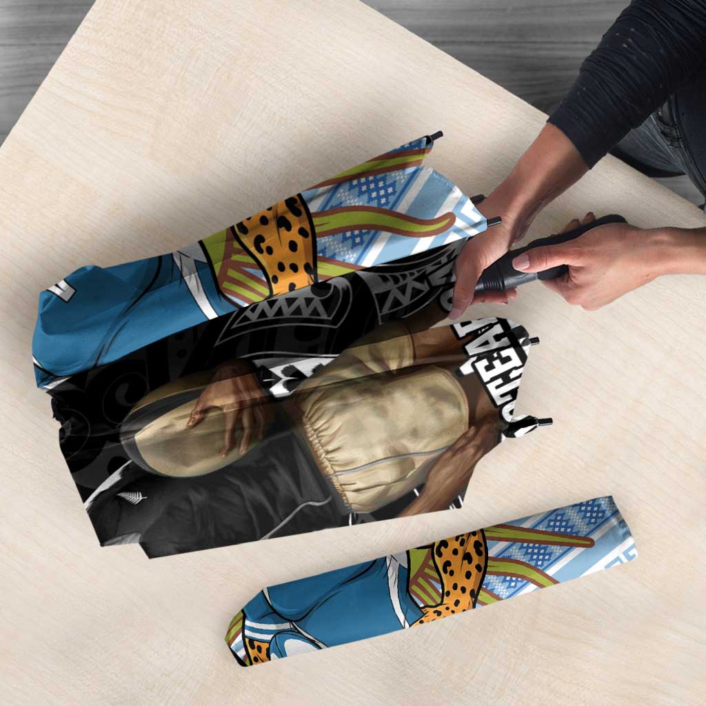 New Zealand Argentina Rugby Umbrella 2025 Los Pumas All Black Together - Polynesian Pride