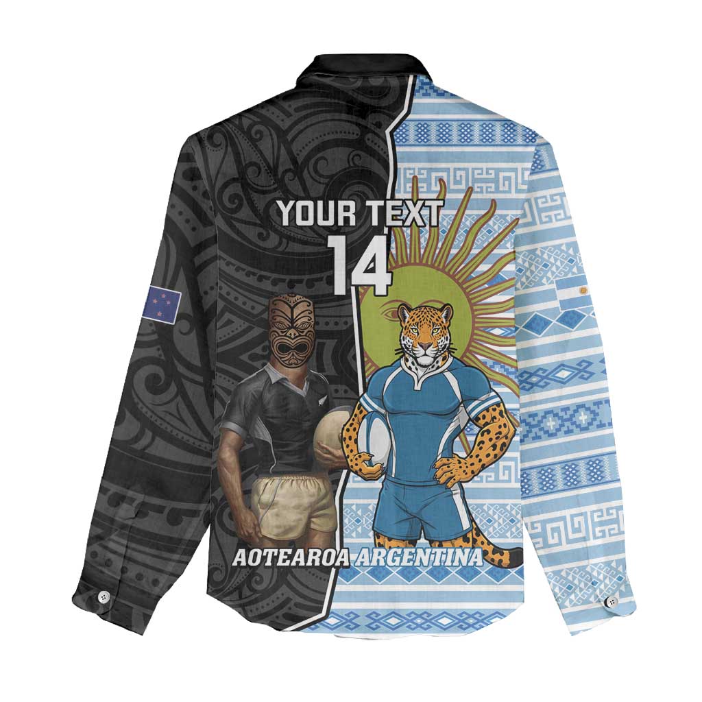 New Zealand Argentina Rugby Custom Women Casual Shirt 2025 Los Pumas All Black Together - Polynesian Pride