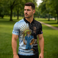 New Zealand Argentina Rugby Custom Zipper Polo Shirt 2025 Los Pumas All Black Together - Polynesian Pride