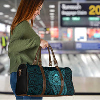 New Zealand Skull Darts Travel Bag Aotearoa Maori Chest Tattoo Stylized Teal - Polynesian Pride