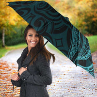 New Zealand Skull Darts Umbrella Aotearoa Maori Chest Tattoo Stylized Teal - Polynesian Pride