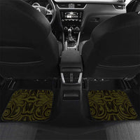 New Zealand Skull Darts Car Mats Aotearoa Maori Chest Tattoo Stylized Gold - Polynesian Pride