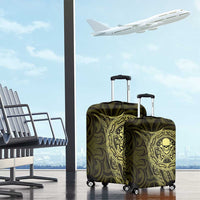 New Zealand Skull Darts Luggage Cover Aotearoa Maori Chest Tattoo Stylized Gold - Polynesian Pride