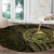 New Zealand Skull Darts Round Carpet Aotearoa Maori Chest Tattoo Stylized Gold - Polynesian Pride
