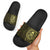 New Zealand Skull Darts Slide Sandals Aotearoa Maori Chest Tattoo Stylized Gold - Polynesian Pride