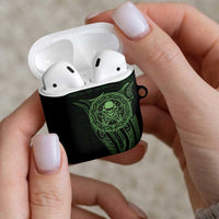 New Zealand Skull Darts AirPods Case Aotearoa Maori Chest Tattoo Stylized Green - Polynesian Pride