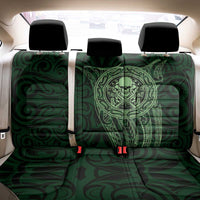 New Zealand Skull Darts Back Car Seat Cover Aotearoa Maori Chest Tattoo Stylized Green - Polynesian Pride