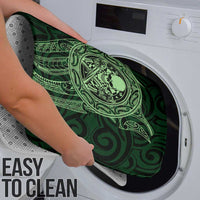 New Zealand Skull Darts Bathroom Set Aotearoa Maori Chest Tattoo Stylized Green - Polynesian Pride