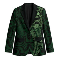 New Zealand Skull Darts Blazer Aotearoa Maori Chest Tattoo Stylized Green - Polynesian Pride