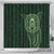 New Zealand Skull Darts Shower Curtain Aotearoa Maori Chest Tattoo Stylized Green - Polynesian Pride