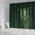 New Zealand Skull Darts Shower Curtain Aotearoa Maori Chest Tattoo Stylized Green - Polynesian Pride