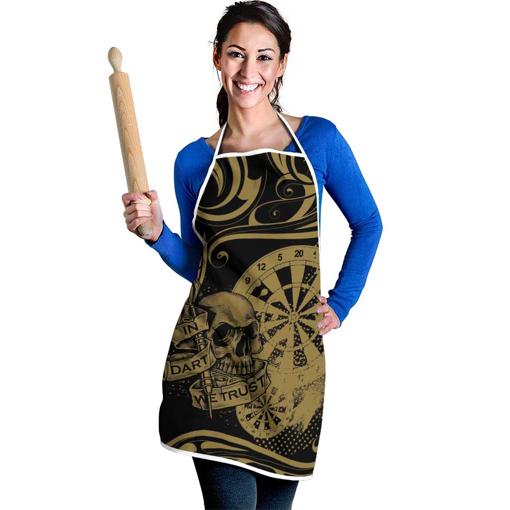 New Zealand Darts Apron Skull In Dart We Trust Maori Pattern - Polynesian Pride