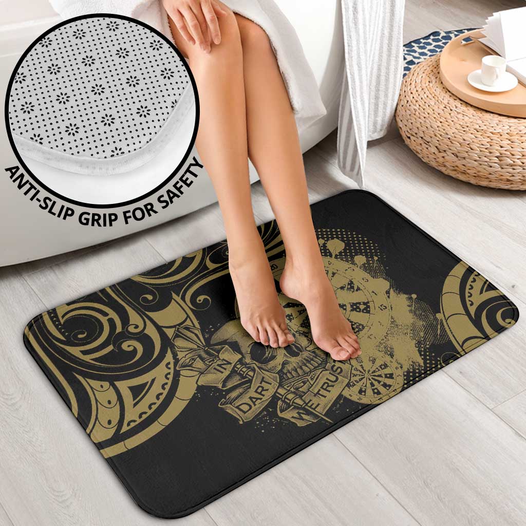 New Zealand Darts Bathroom Set Skull In Dart We Trust Maori Pattern - Polynesian Pride