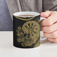 New Zealand Darts Ceramic Mug Skull In Dart We Trust Maori Pattern - Polynesian Pride
