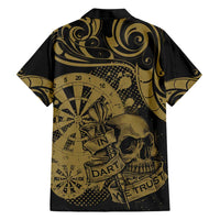New Zealand Darts Family Matching Short Sleeve Bodycon Dress and Hawaiian Shirt Skull In Dart We Trust Maori Pattern LT14 - Polynesian Pride