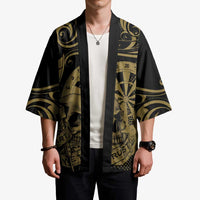 New Zealand Darts Kimono Skull In Dart We Trust Maori Pattern - Polynesian Pride