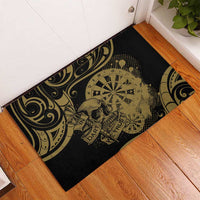 New Zealand Darts Rubber Doormat Skull In Dart We Trust Maori Pattern - Polynesian Pride