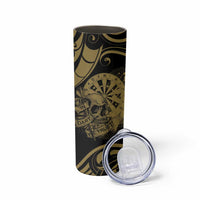 New Zealand Darts Skinny Tumbler Skull In Dart We Trust Maori Pattern - Polynesian Pride