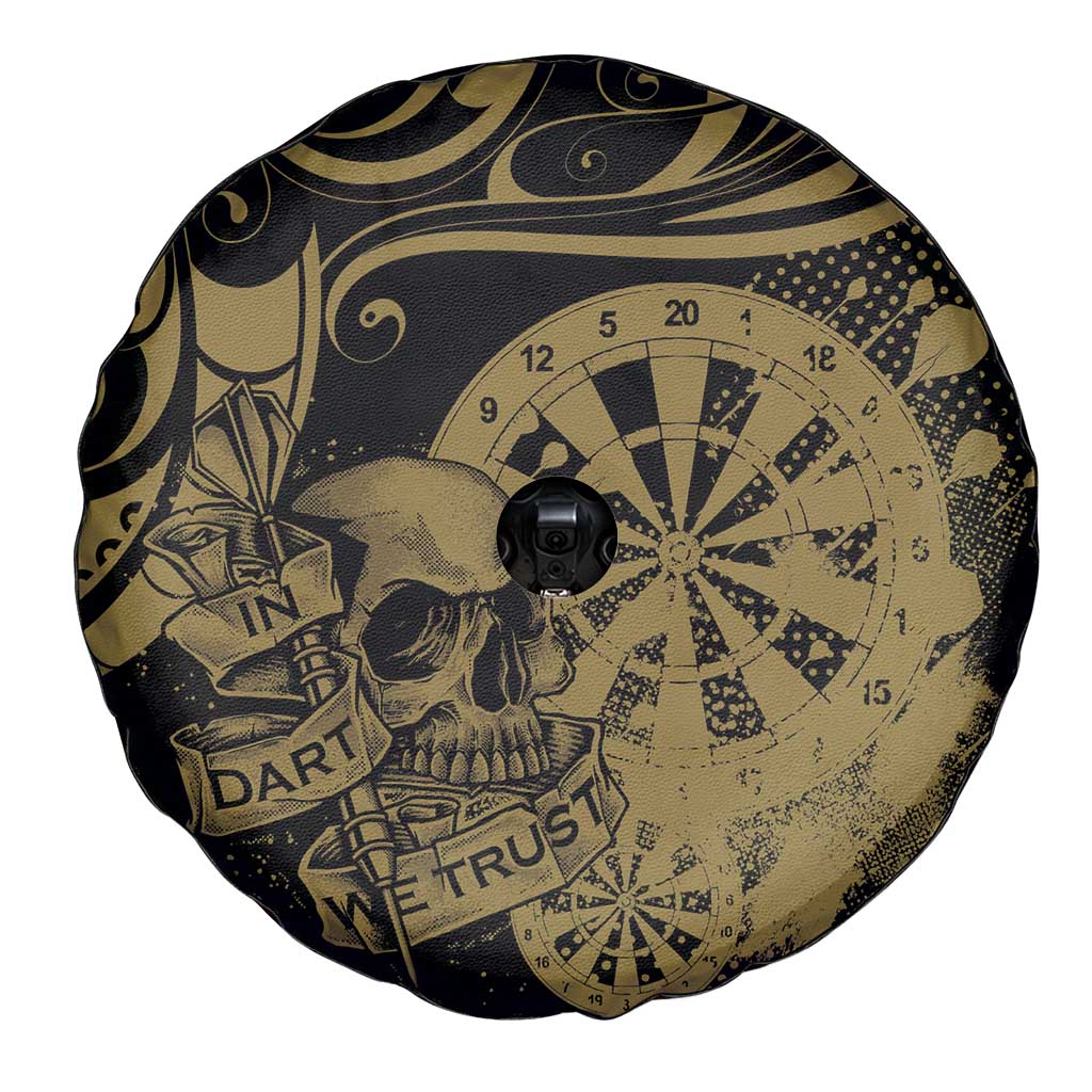 New Zealand Darts Spare Tire Cover Skull In Dart We Trust Maori Pattern - Polynesian Pride