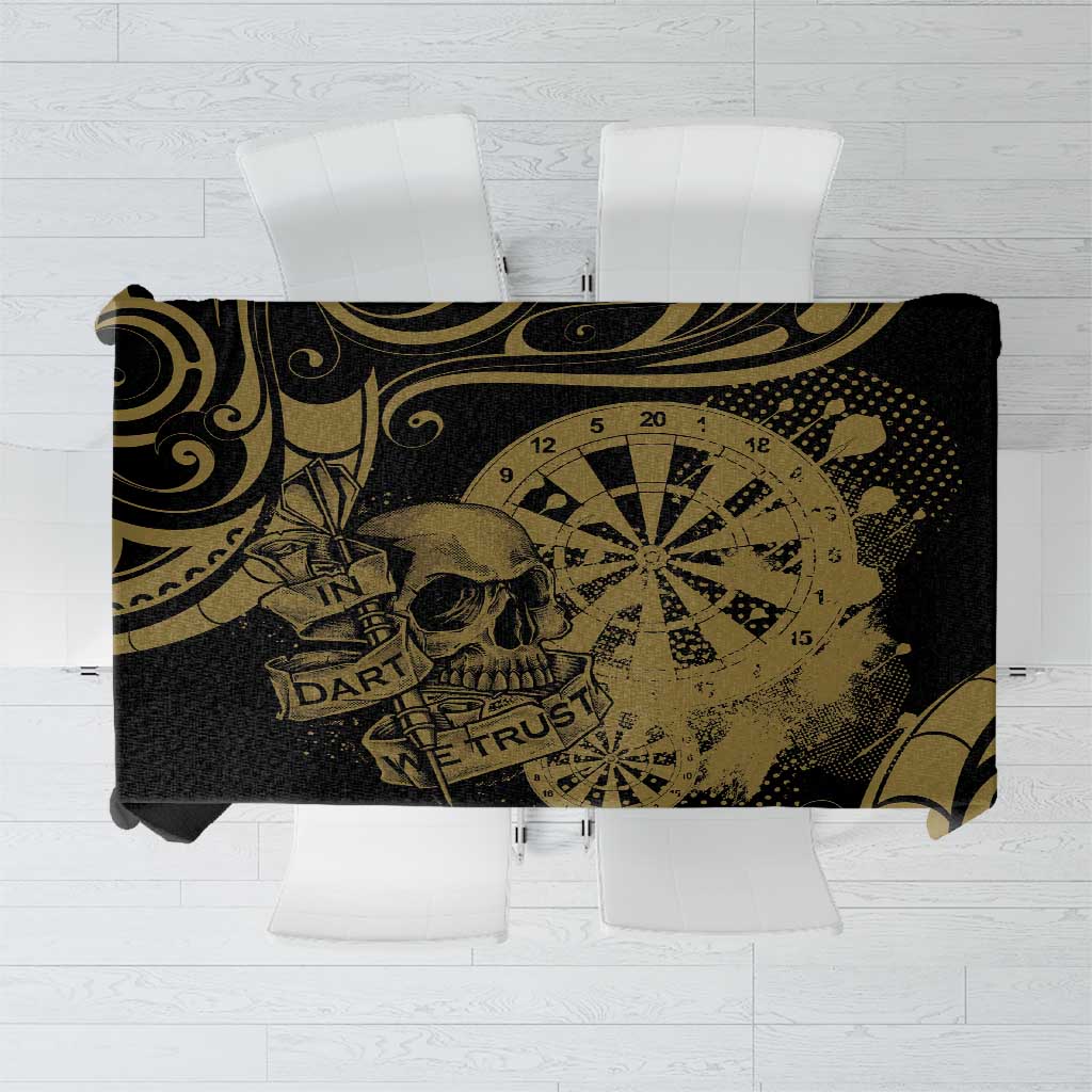 New Zealand Darts Tablecloth Skull In Dart We Trust Maori Pattern - Polynesian Pride