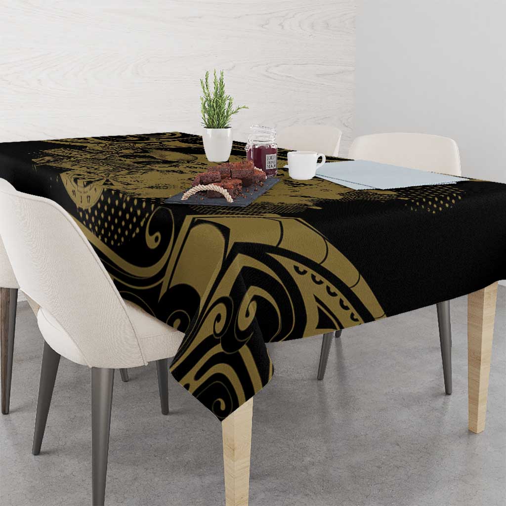New Zealand Darts Tablecloth Skull In Dart We Trust Maori Pattern - Polynesian Pride