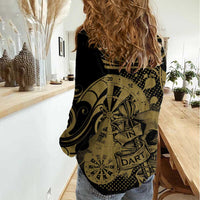 New Zealand Darts Women Casual Shirt Skull In Dart We Trust Maori Pattern - Polynesian Pride