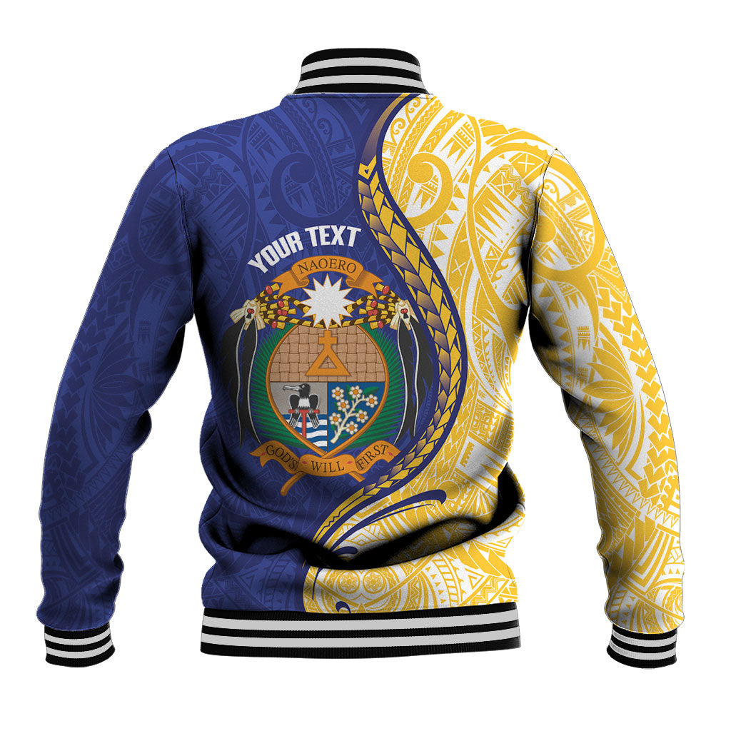 Personalised Nauru Angam Day Baseball Jacket Naoero Frigatebird With Flag Proud