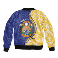 Personalised Nauru Angam Day Bomber Jacket Naoero Frigatebird With Flag Proud