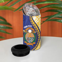 Personalised Nauru Angam Day 4 in 1 Can Cooler Tumbler Naoero Frigatebird With Flag Proud