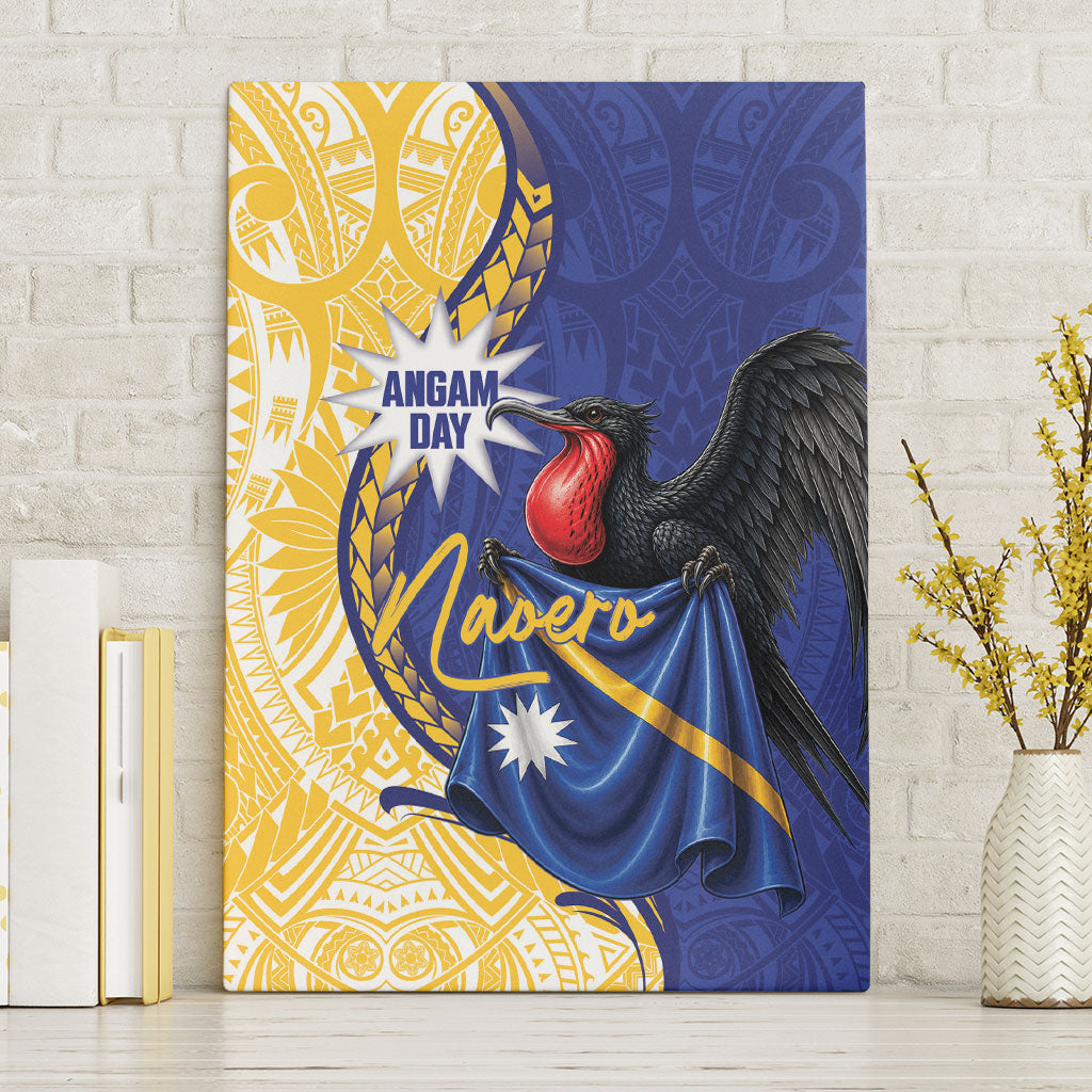 Nauru Angam Day Canvas Wall Art Naoero Frigatebird With Flag Proud