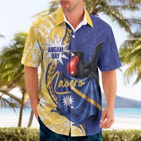 Personalised Nauru Angam Day Hawaiian Shirt Naoero Frigatebird With Flag Proud