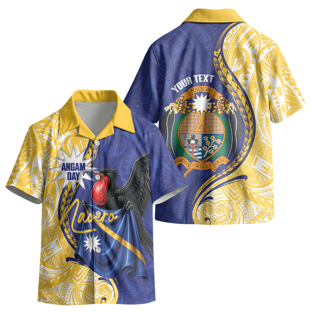 Personalised Nauru Angam Day Kid Hawaiian Shirt Naoero Frigatebird With Flag Proud