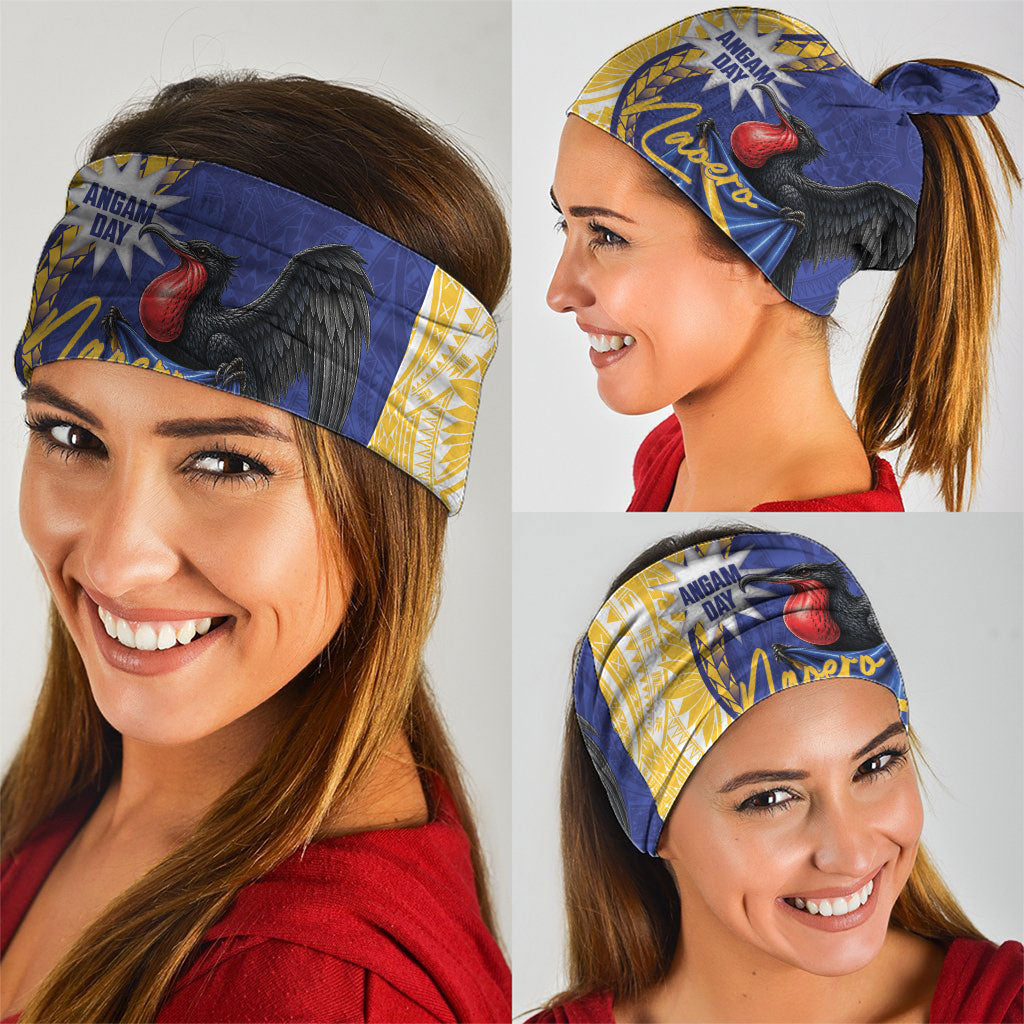 Nauru Angam Day Neck Gaiter Naoero Frigatebird With Flag Proud