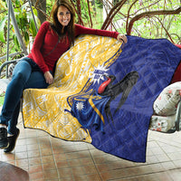 Nauru Angam Day Quilt Naoero Frigatebird With Flag Proud