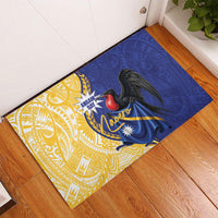 Nauru Angam Day Rubber Doormat Naoero Frigatebird With Flag Proud