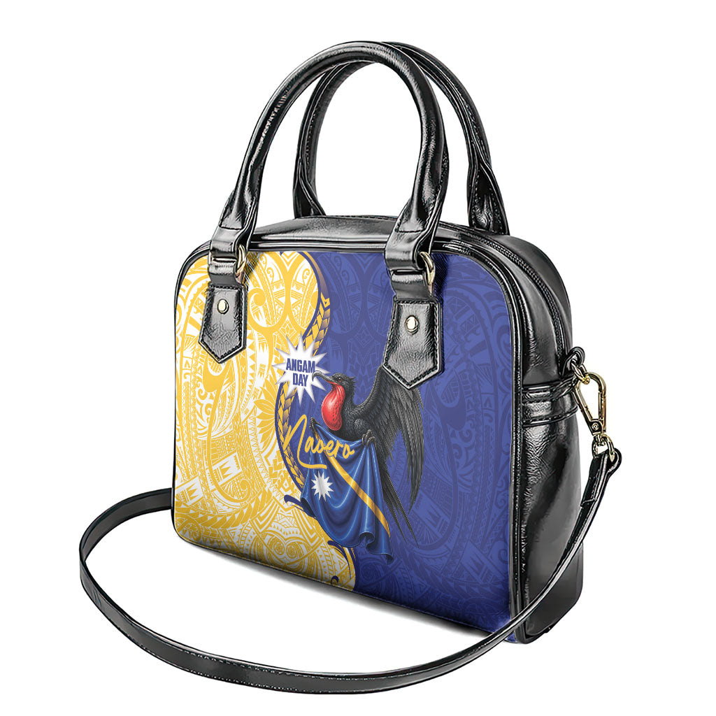 Nauru Angam Day Shoulder Handbag Naoero Frigatebird With Flag Proud