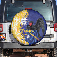 Nauru Angam Day Spare Tire Cover Naoero Frigatebird With Flag Proud