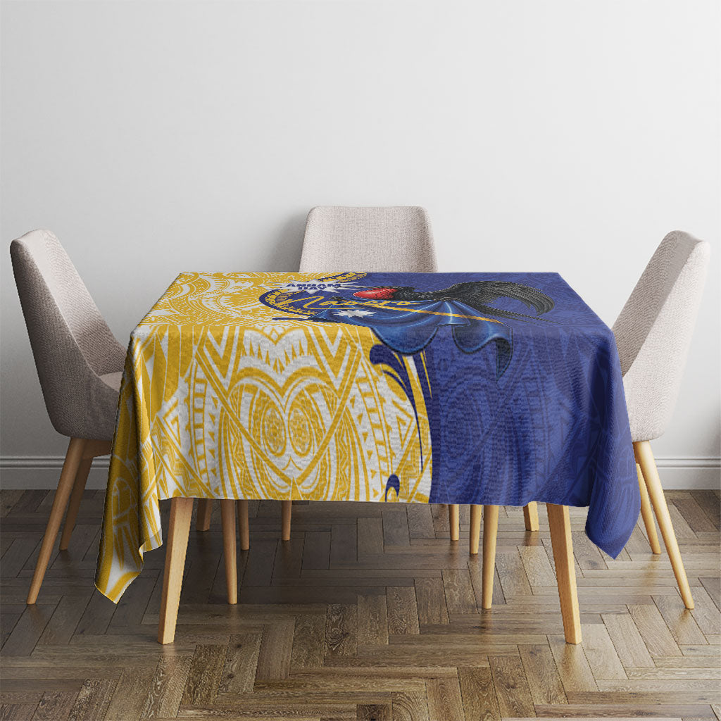Nauru Angam Day Tablecloth Naoero Frigatebird With Flag Proud