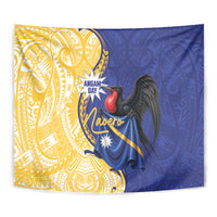 Nauru Angam Day Tapestry Naoero Frigatebird With Flag Proud