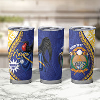 Personalised Nauru Angam Day Tumbler Cup Naoero Frigatebird With Flag Proud