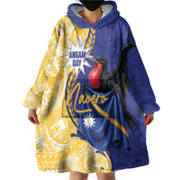 Personalised Nauru Angam Day Wearable Blanket Hoodie Naoero Frigatebird With Flag Proud