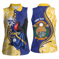 Personalised Nauru Angam Day Women Sleeveless Polo Shirt Naoero Frigatebird With Flag Proud