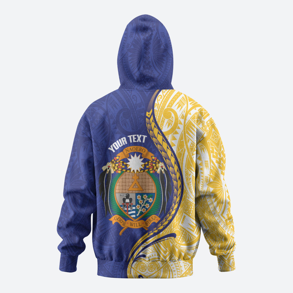 Personalised Nauru Angam Day Zip Hoodie Naoero Frigatebird With Flag Proud