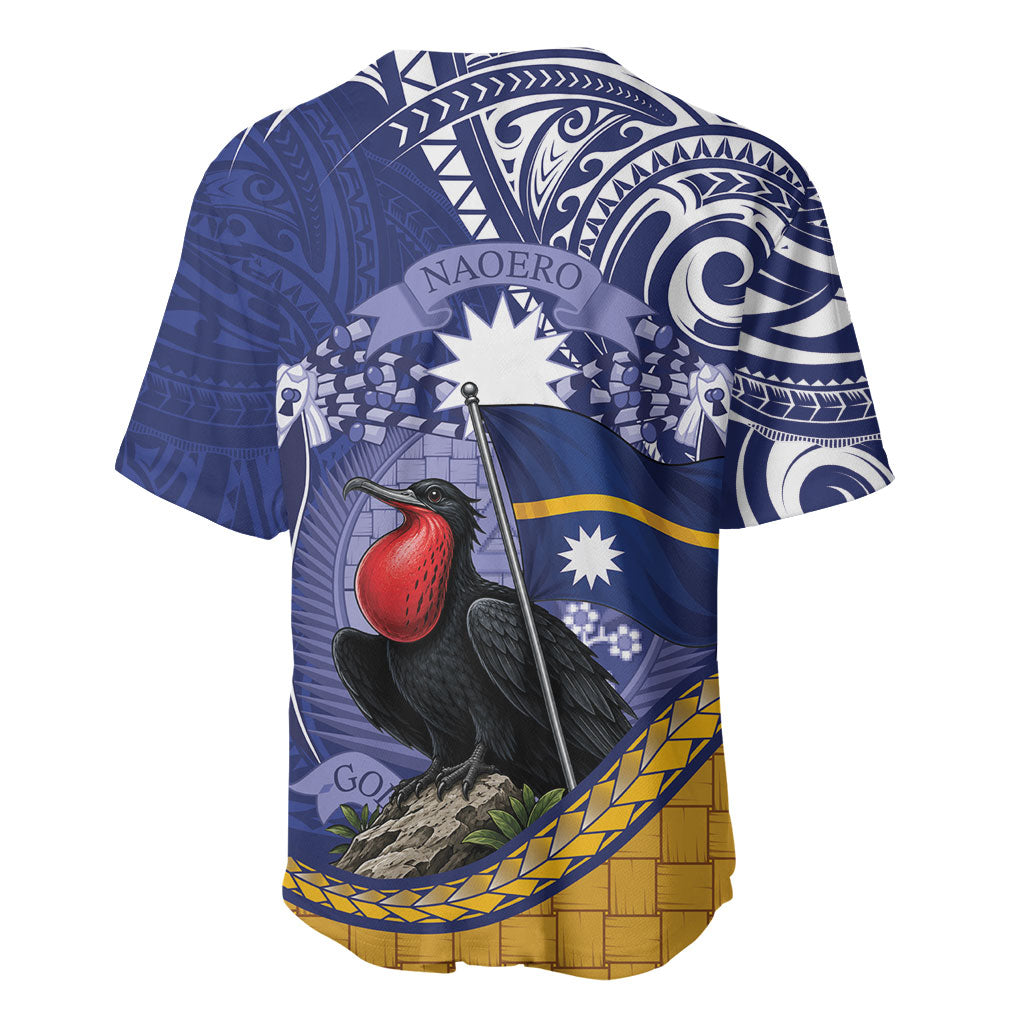 Magnificent Frigatebird Nauru Baseball Jersey Pandanus Weaving Polynesian Pattern