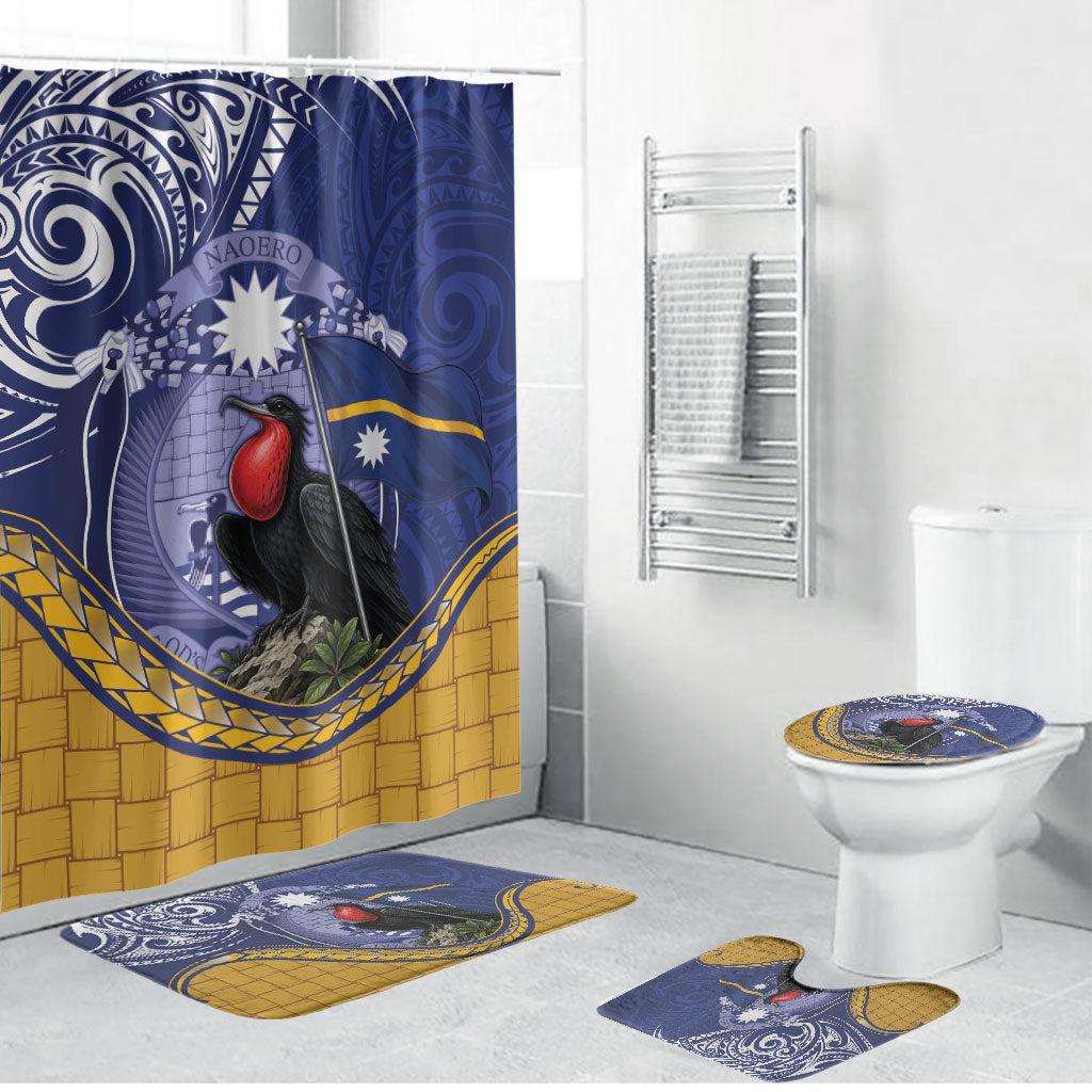 Magnificent Frigatebird Nauru Bathroom Set Pandanus Weaving Polynesian Pattern